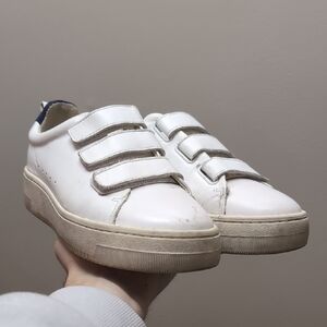 Sandro White Leather Velcro Sneakers